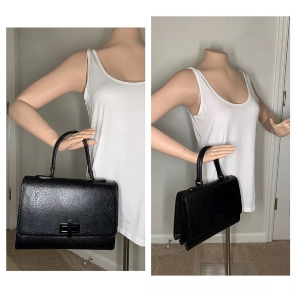 VALENTINO GARAVANI Top Handle Black Leather Handbag - EUC - Picture 2 of 7